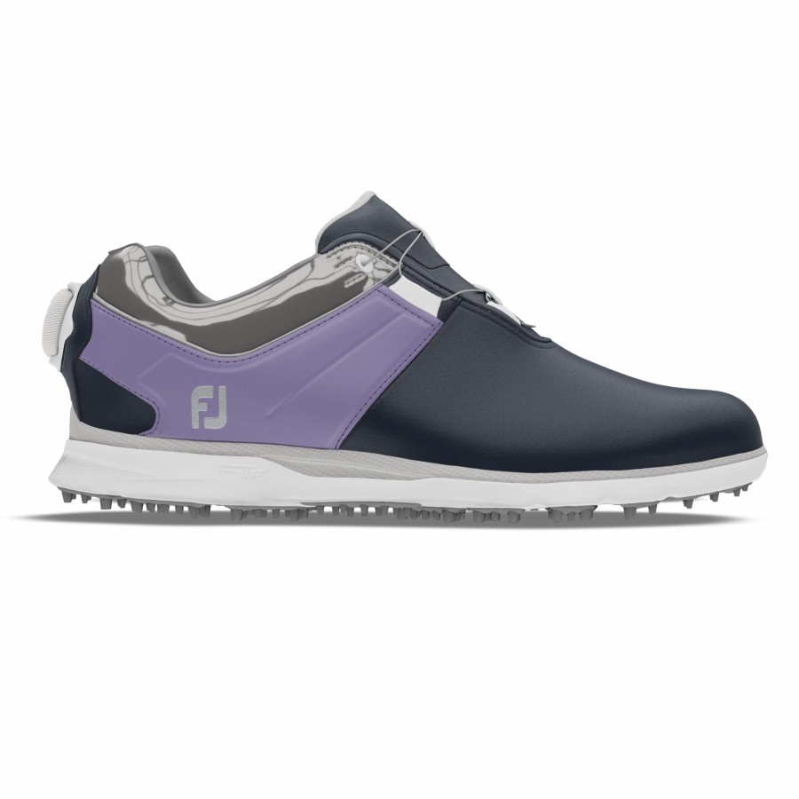 Damen FootJoy Schuhe Ohne Spikes | Myjoys Pro|Sl Damen Navy / Lavender / Silver Patent