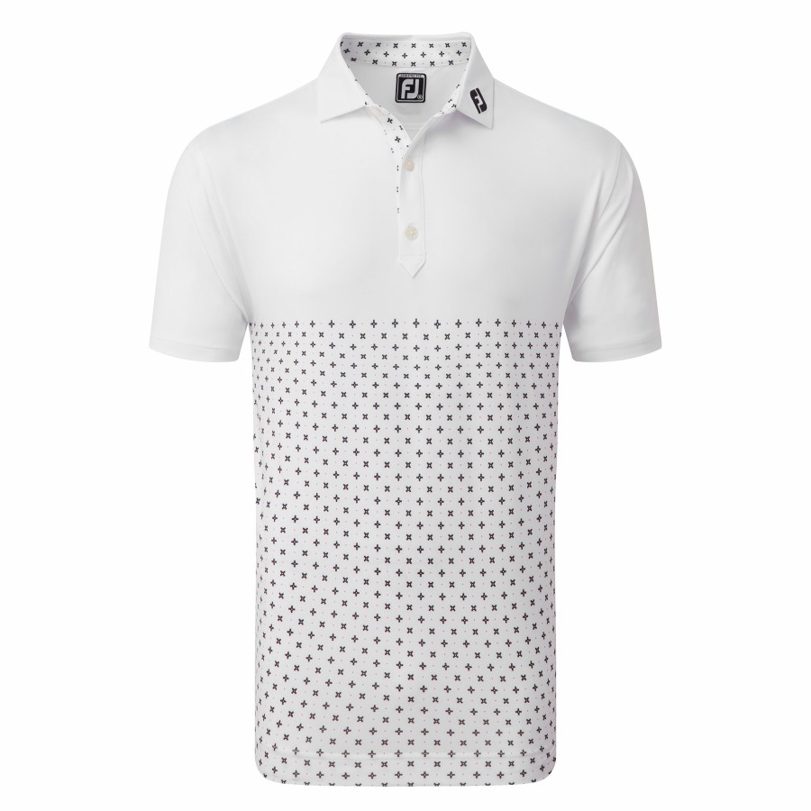 Herren FootJoy Shirts | Foulard Lisle Weis / Schwarz / Orchidee