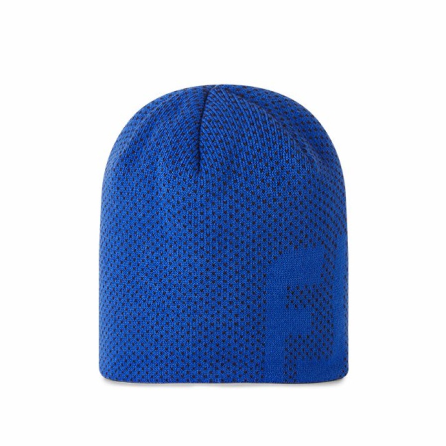 Herren FootJoy Kopfbedeckungen | Fj Punktchen-Jacquard-Beanie Navy / Weis / Blau