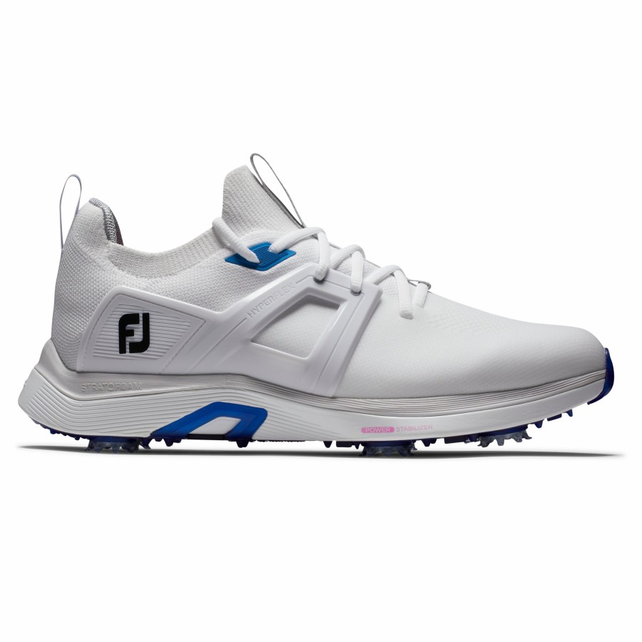 Herren FootJoy Schuhe Mit Spikes | Hyperflex Weis / Blau