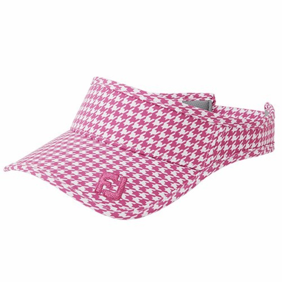 Herren FootJoy Kopfbedeckungen | Visor Damen Hot Pink Hahnentritt