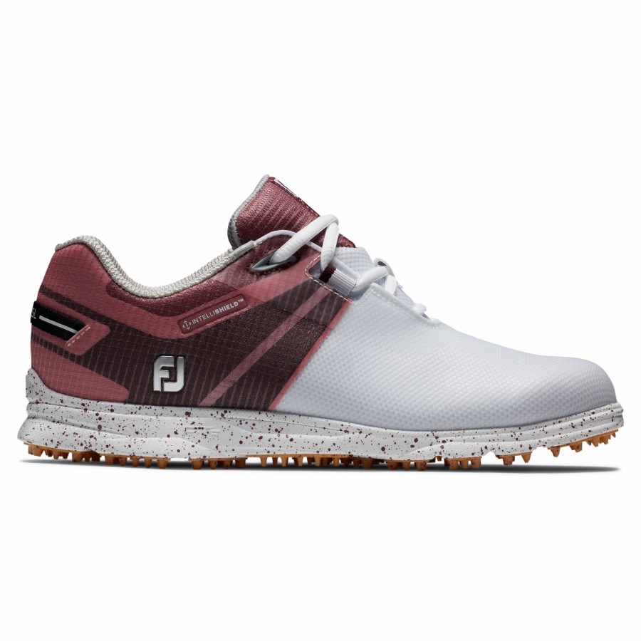 Damen FootJoy Schuhe Ohne Spikes | Pro|Sl Sport Damen Weis / Schwarz / Burgunderrot