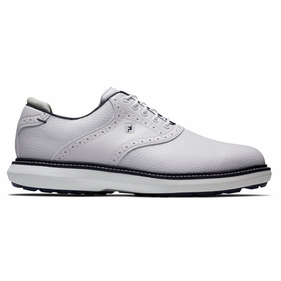 Herren FootJoy Schuhe Ohne Spikes | Fj Traditions Sl Weis / Navy