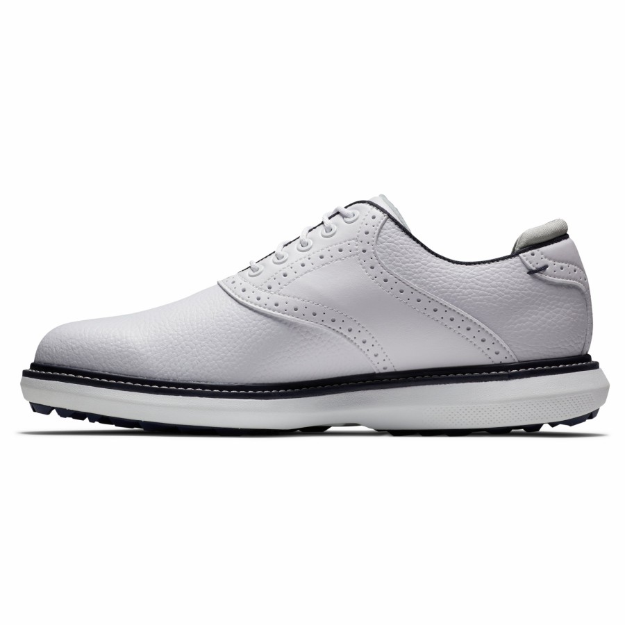 Herren FootJoy Schuhe Ohne Spikes | Fj Traditions Sl Weis / Navy