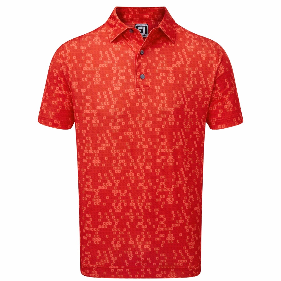 Herren FootJoy Shirts | Jersey Mit Digital-Camo-Print Rot