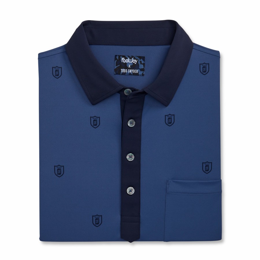 Herren FootJoy | Todd Snyder Shield Logo Print Polo Altindigo