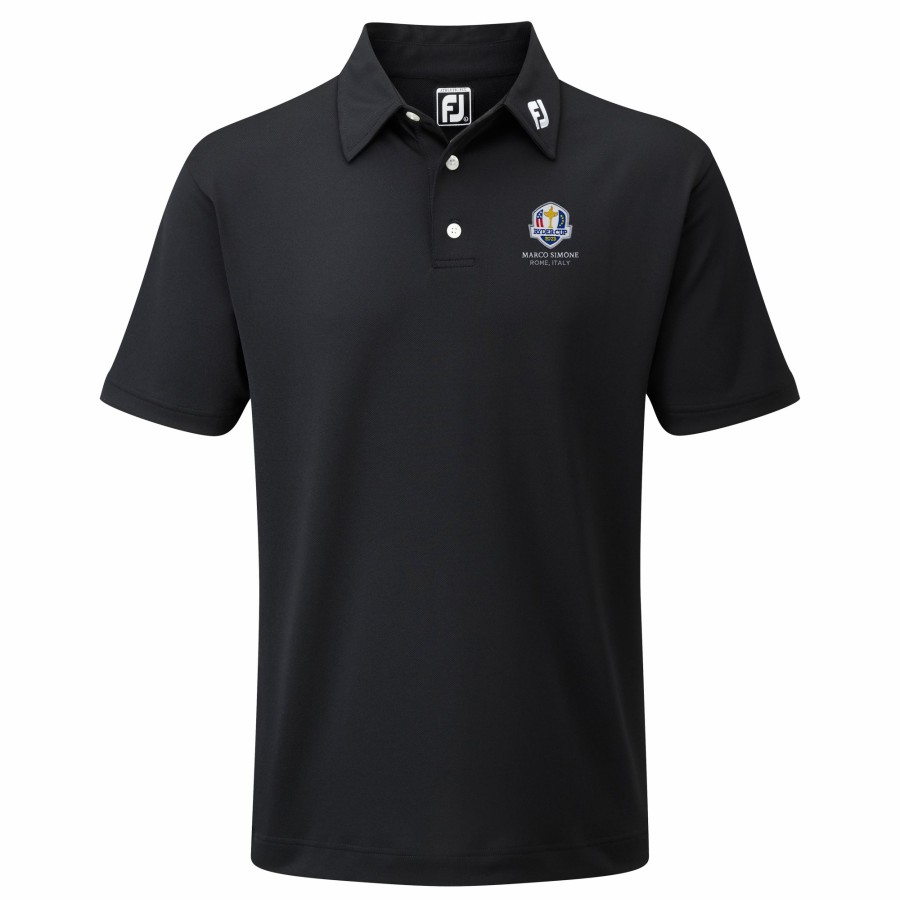 Herren FootJoy Shirts | Ryder Cup Stretch Pique Schwarz