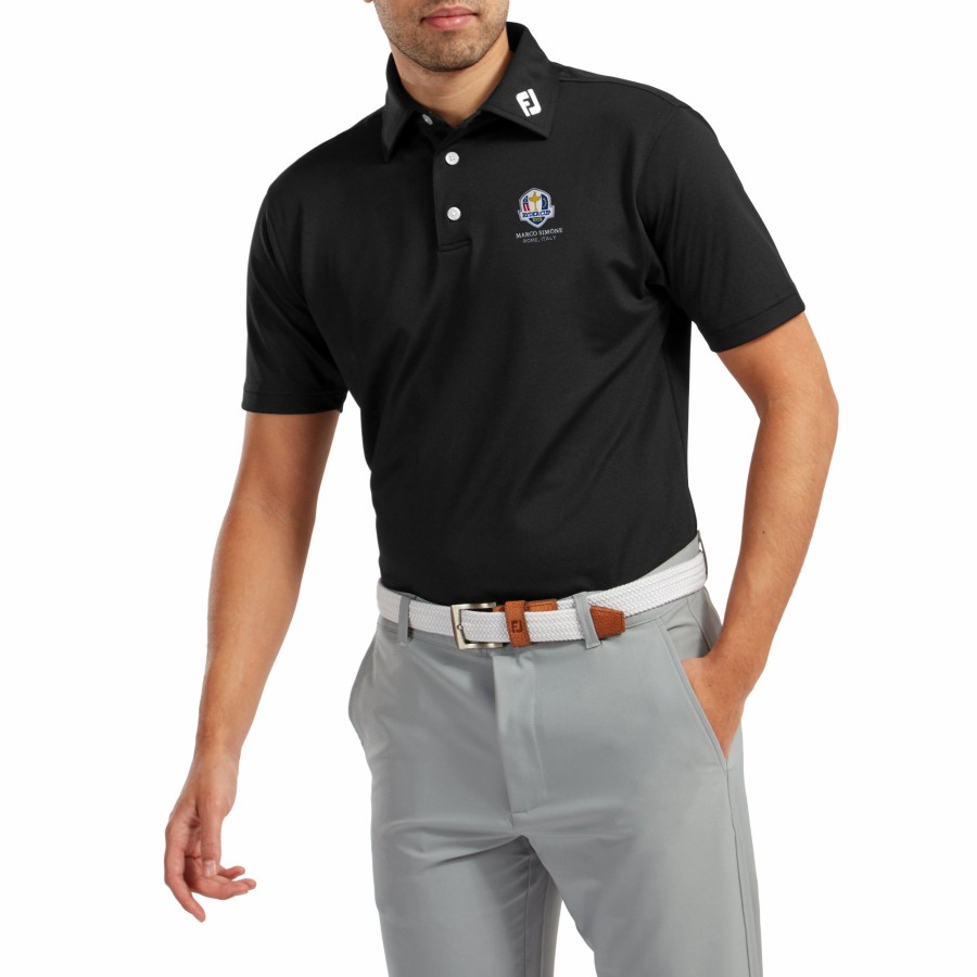 Herren FootJoy Shirts | Ryder Cup Stretch Pique Schwarz