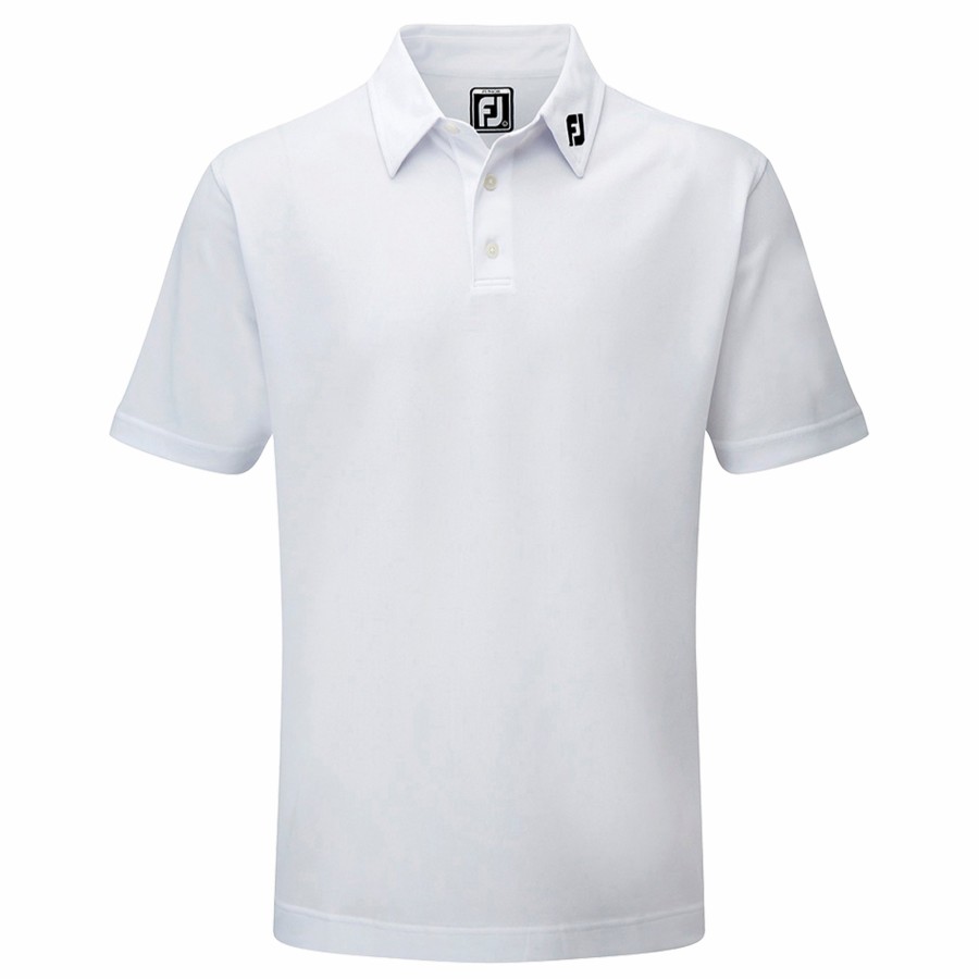 Herren FootJoy Bekleidung | Junior Stretch Pique Solid Weiss