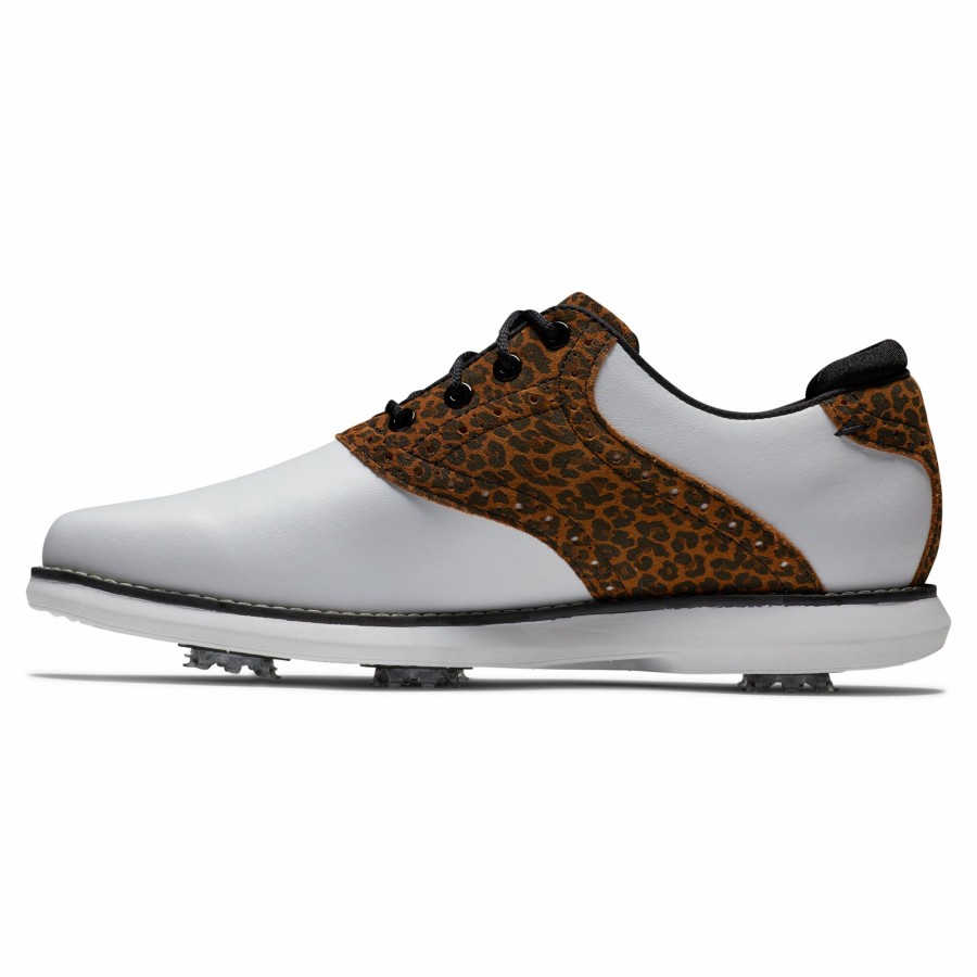 Damen FootJoy | Fj Traditions Damen Weis / Schwarz / Gepard