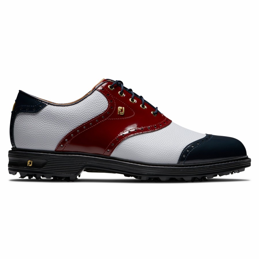 Herren FootJoy Schuhe Mit Spikes | Centennial Collection Premiere Series Wilcox Red/ White / Blue