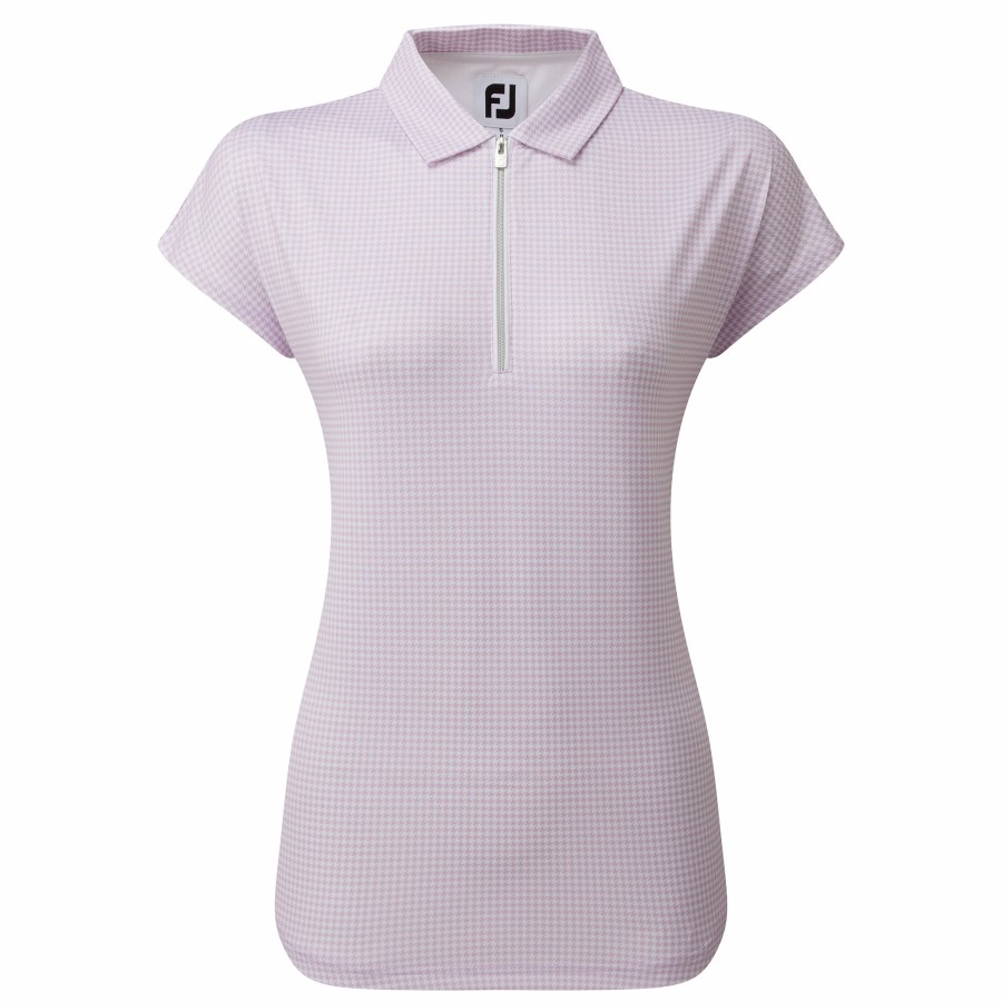 Damen FootJoy | Hahnentritt Print Lisle Lila Wolke