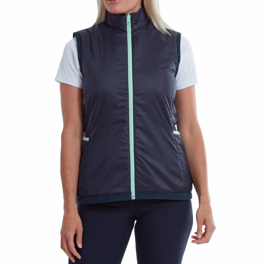 Damen FootJoy | Damen Thermo Wende-Weste Marine / Aquamarine