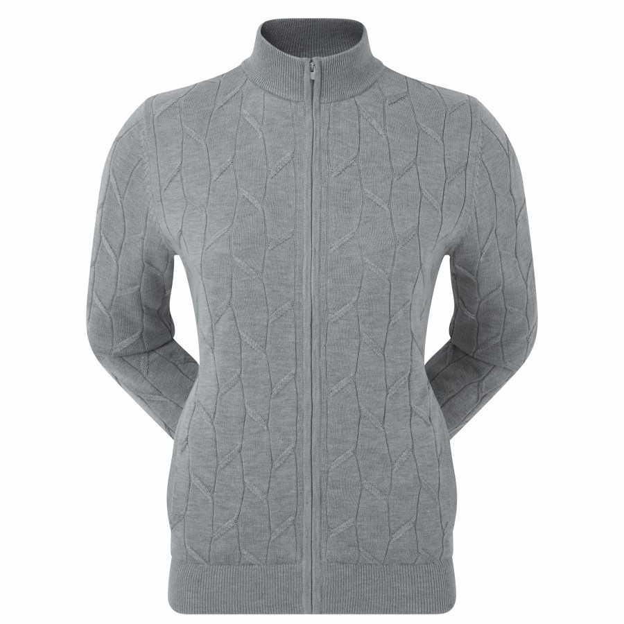 Damen FootJoy Base/Midlayer | Gefutterte Reisverschlussjacke Grau