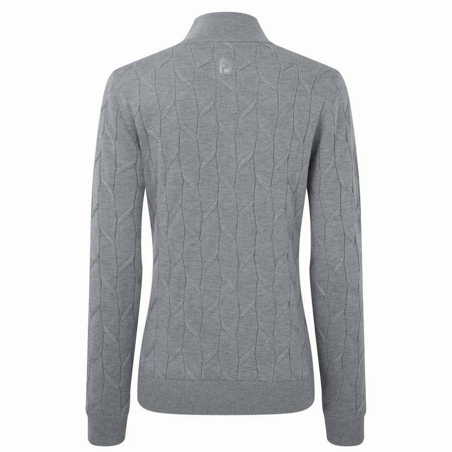 Damen FootJoy Base/Midlayer | Gefutterte Reisverschlussjacke Grau