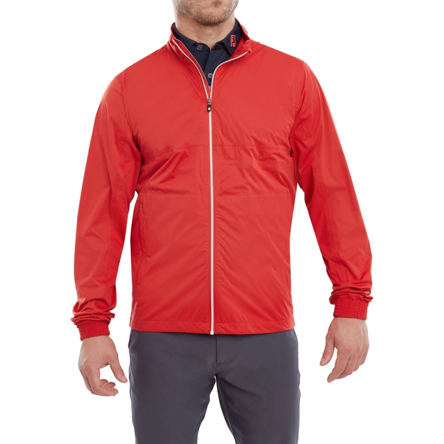 Herren FootJoy Uberbekleidung | Hydroknit Full Zip-Jacke Rot / Weis