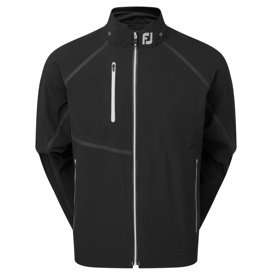 Herren FootJoy Uberbekleidung | Hydrotour-Jacke Schwarz / Silber