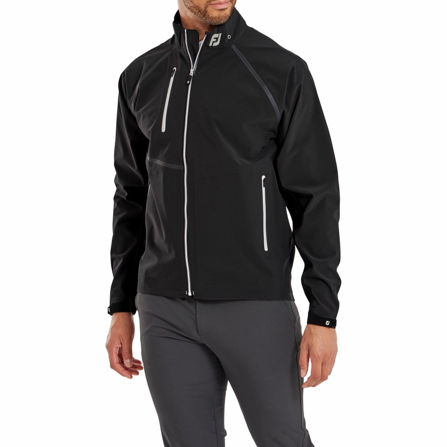 Herren FootJoy Uberbekleidung | Hydrotour-Jacke Schwarz / Silber