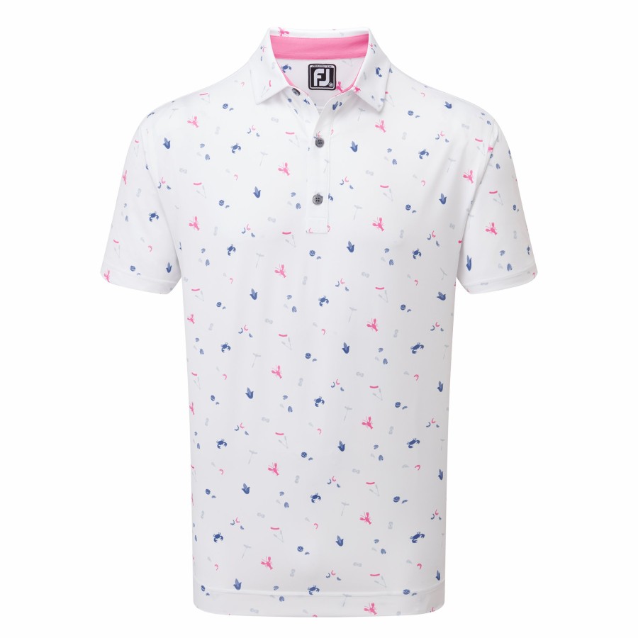 Herren FootJoy Shirts | Clam Bake Lisle Weis