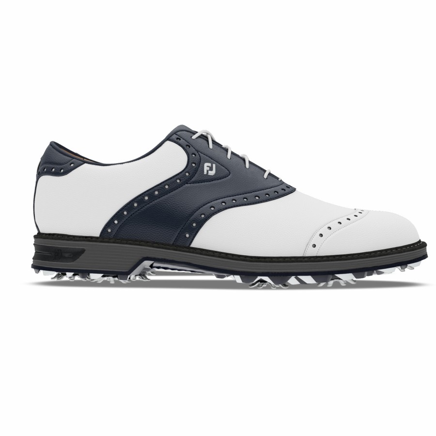 Herren FootJoy Schuhe Mit Spikes | Myjoys Premiere Series - Wilcox White / Navy Pebble / White