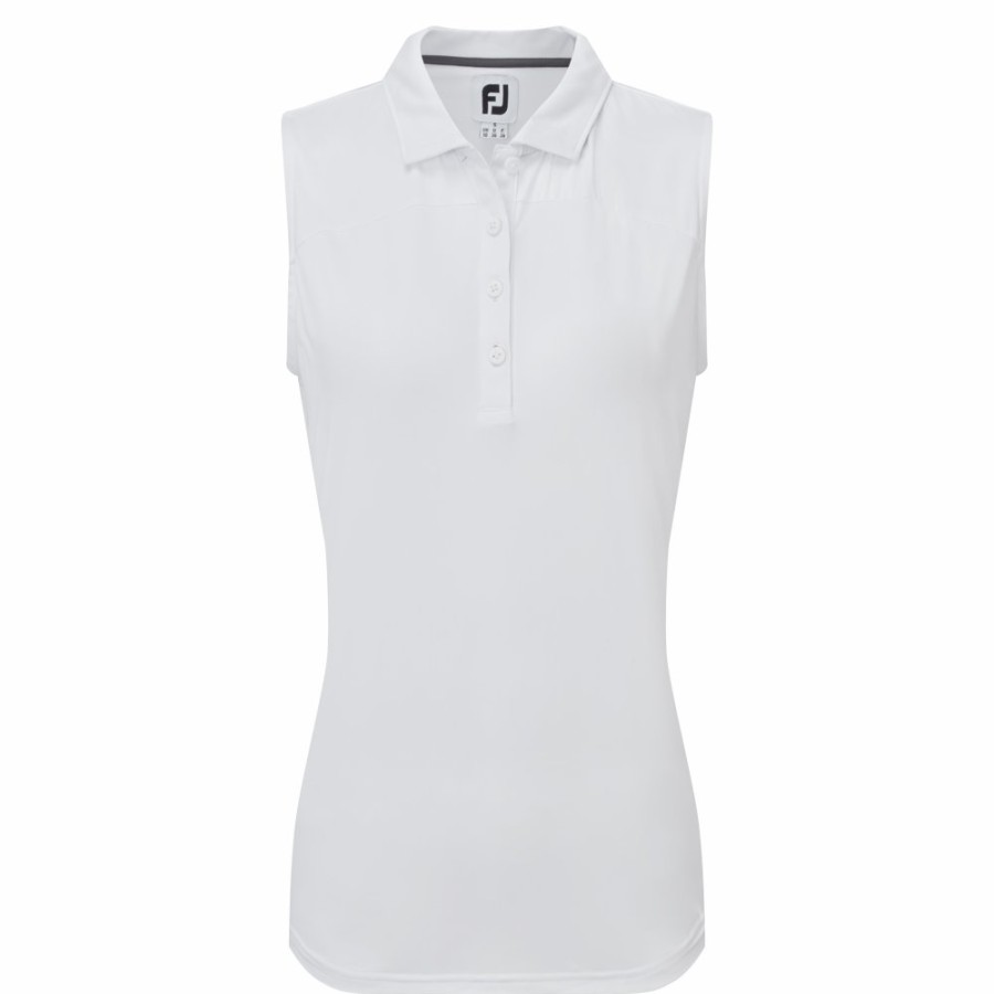 Damen FootJoy Shirts | Armelloses Jersey Mit Netzruckenteil Weis