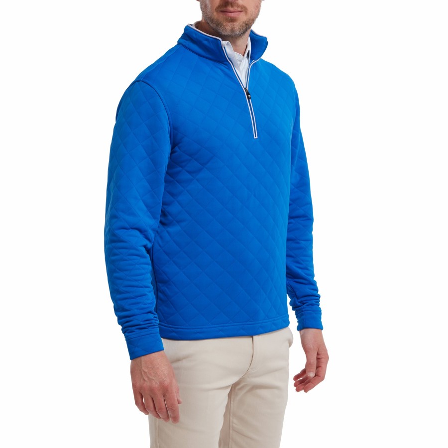 Herren FootJoy Base/Midlayer | Fj Chill-Out Mit Rautenstepp Blau / Weis