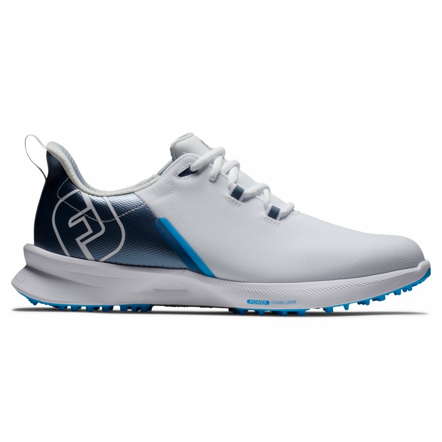 Herren FootJoy Schuhe Ohne Spikes | Fj Fuel Sport Weis / Navy / Blau