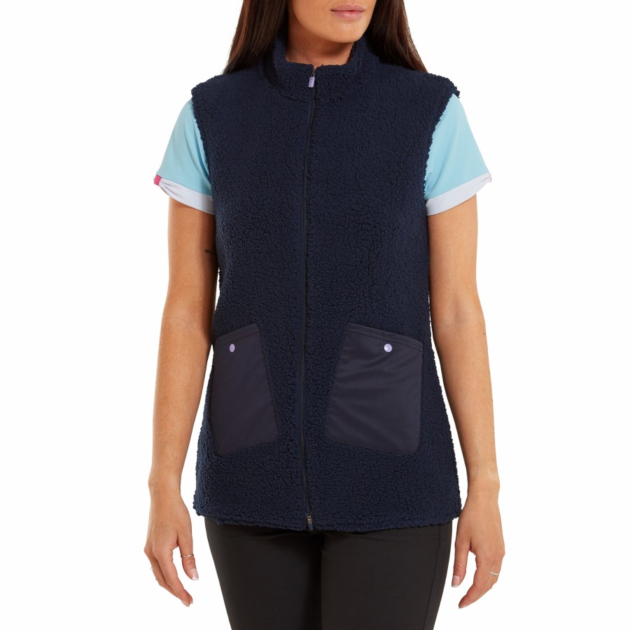 Damen FootJoy Base/Midlayer | Sherpa Weste Navy