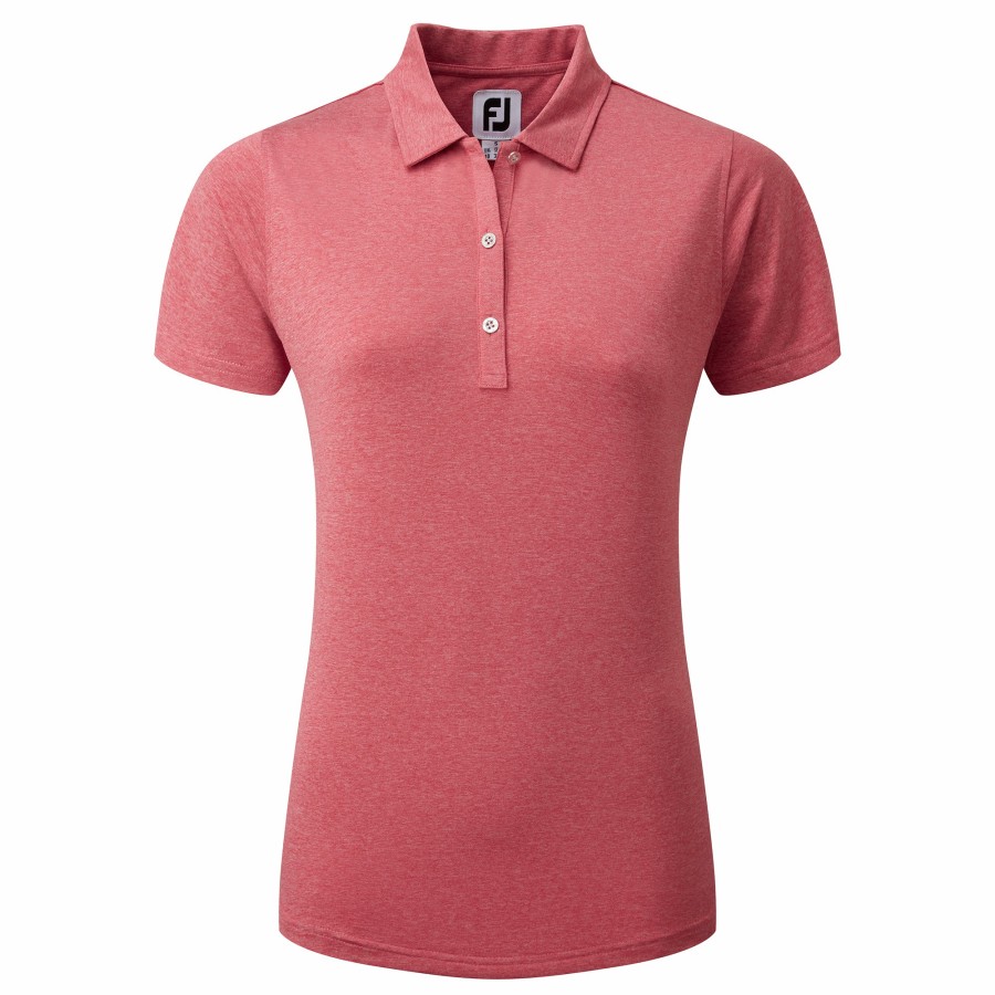 Damen FootJoy Shirts | Heather Self Collar Lisle Rot