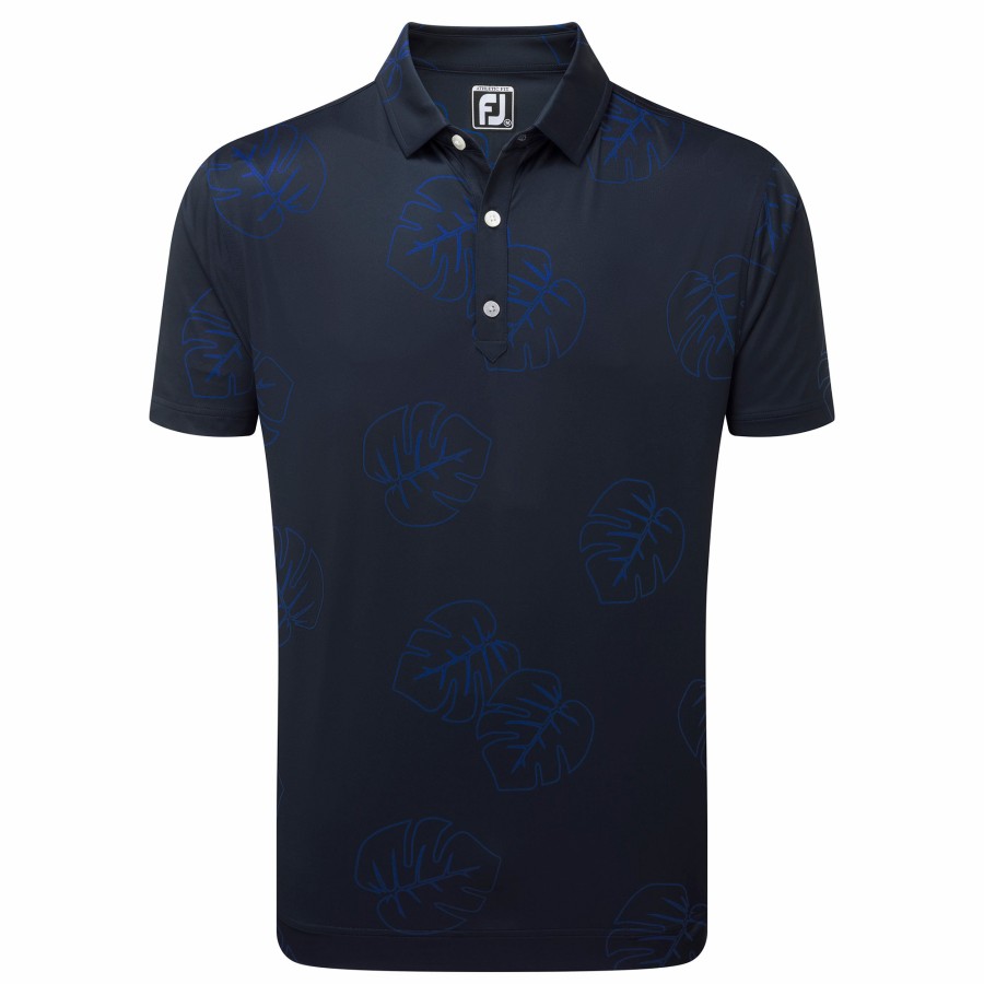 Herren FootJoy | Pikee Mit Dschungelmuster Blau