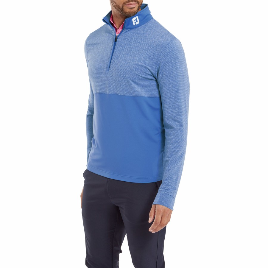 Herren FootJoy Base/Midlayer | Space Dye Block Chill-Out Saphir