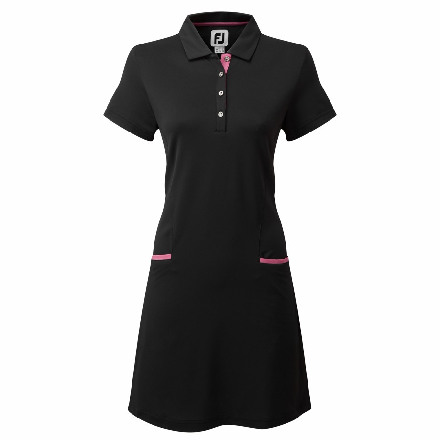 Damen FootJoy Shirts | Fj Golf Kleid Schwarz