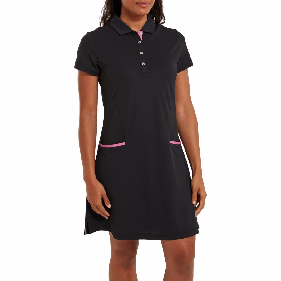 Damen FootJoy Shirts | Fj Golf Kleid Schwarz