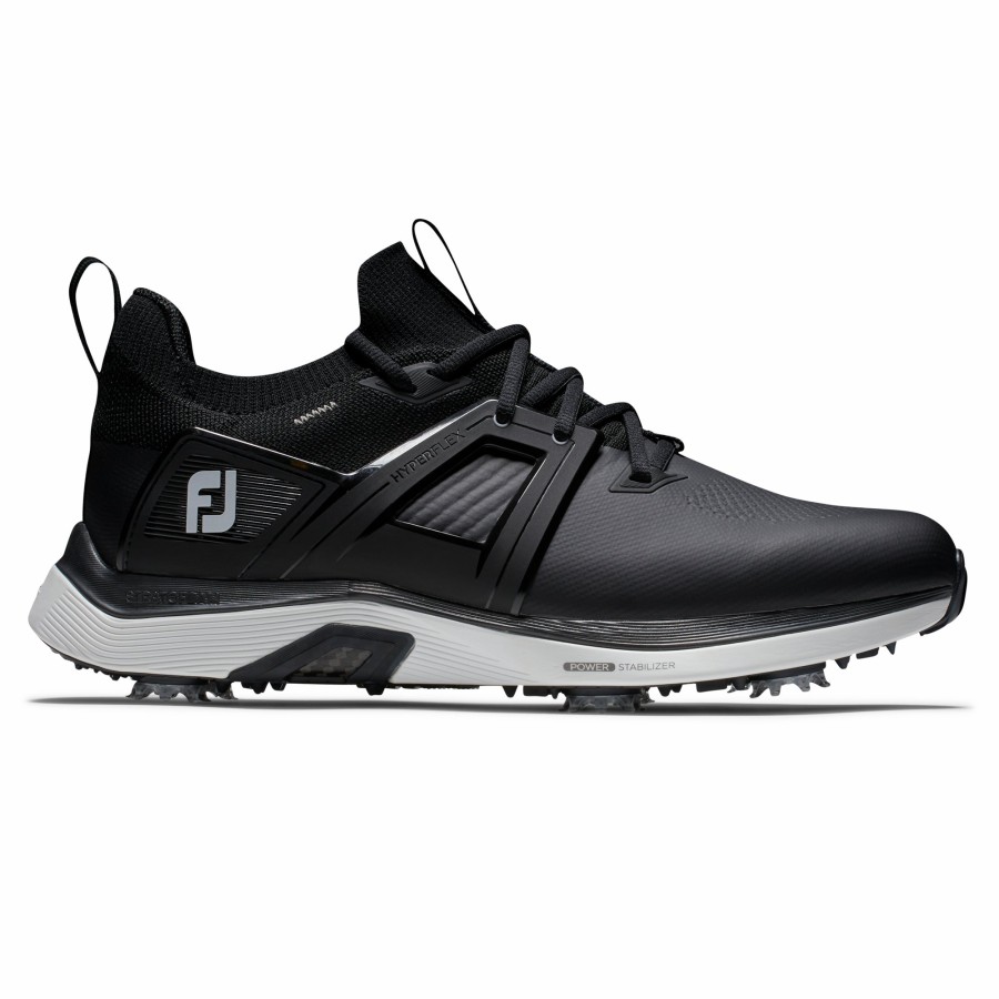 Herren FootJoy Schuhe Mit Spikes | Hyperflex Carbon Schwarz / Weis / Grau