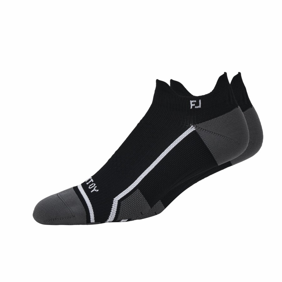 Herren FootJoy Socken | Tech D.R.Y. Roll Tab Schwarz