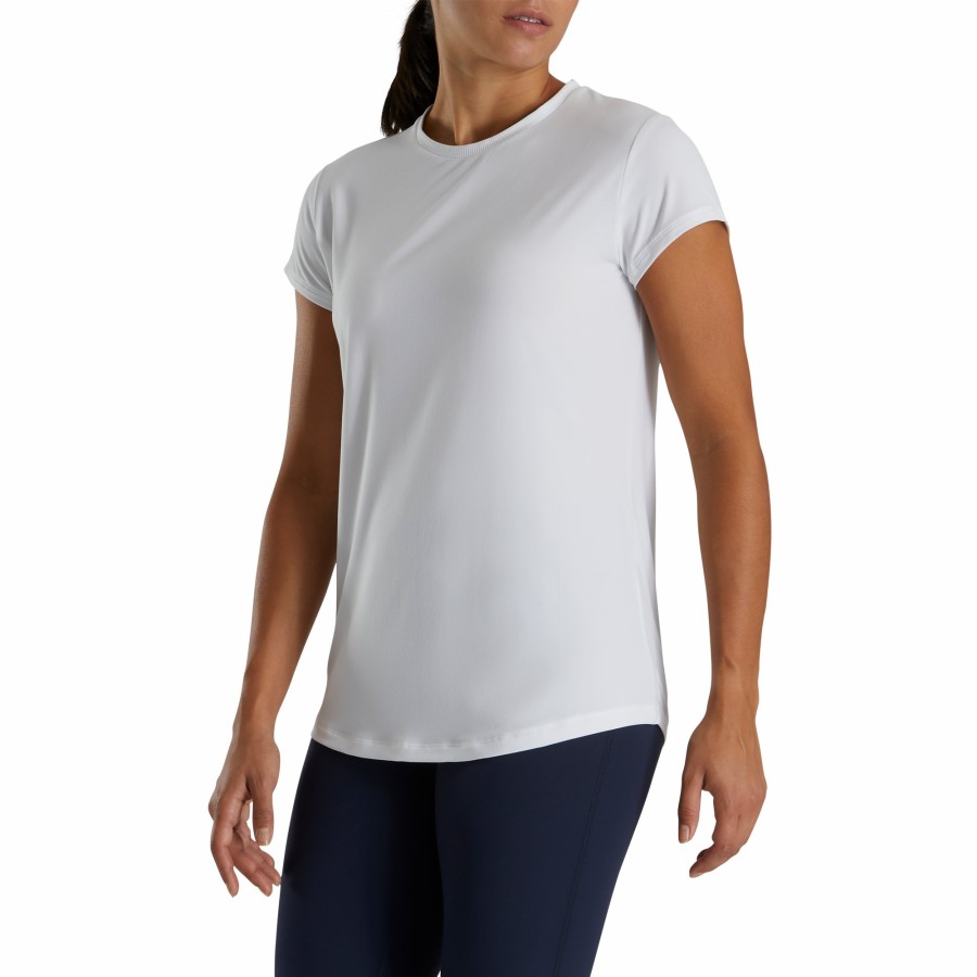 Damen FootJoy Shirts | Hypr Kurzarm Rundhals Damen Navy