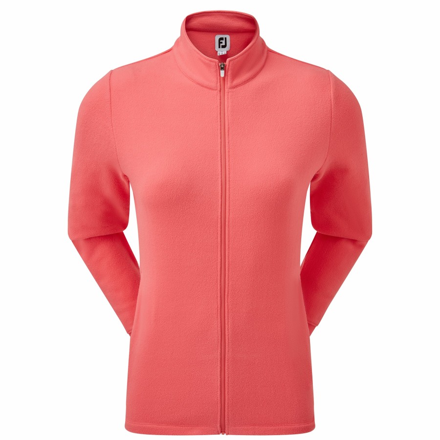 Damen FootJoy | Dunne Fleece-Jacke Mit Reisverschluss Koralle, Hell