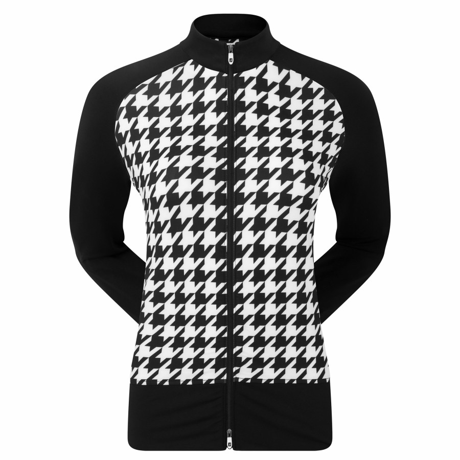 Damen FootJoy | Hahnentritt-Midlayer Schwarz / Weis