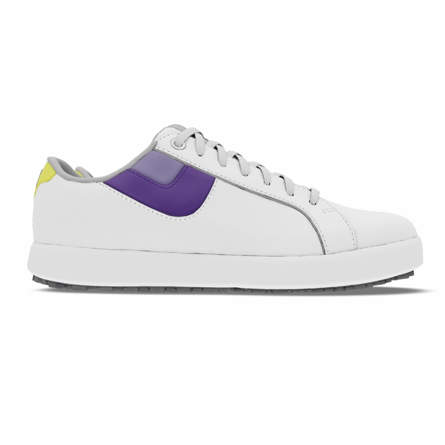 Damen FootJoy Schuhe Ohne Spikes | Myjoys Links Damen White / Purple / Lavender / Neon Yellow