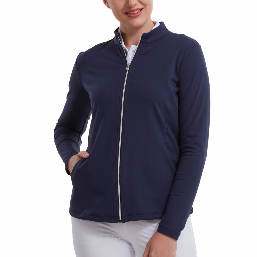 Damen FootJoy Base/Midlayer | Midlayer Mit Reisverschluss Marine