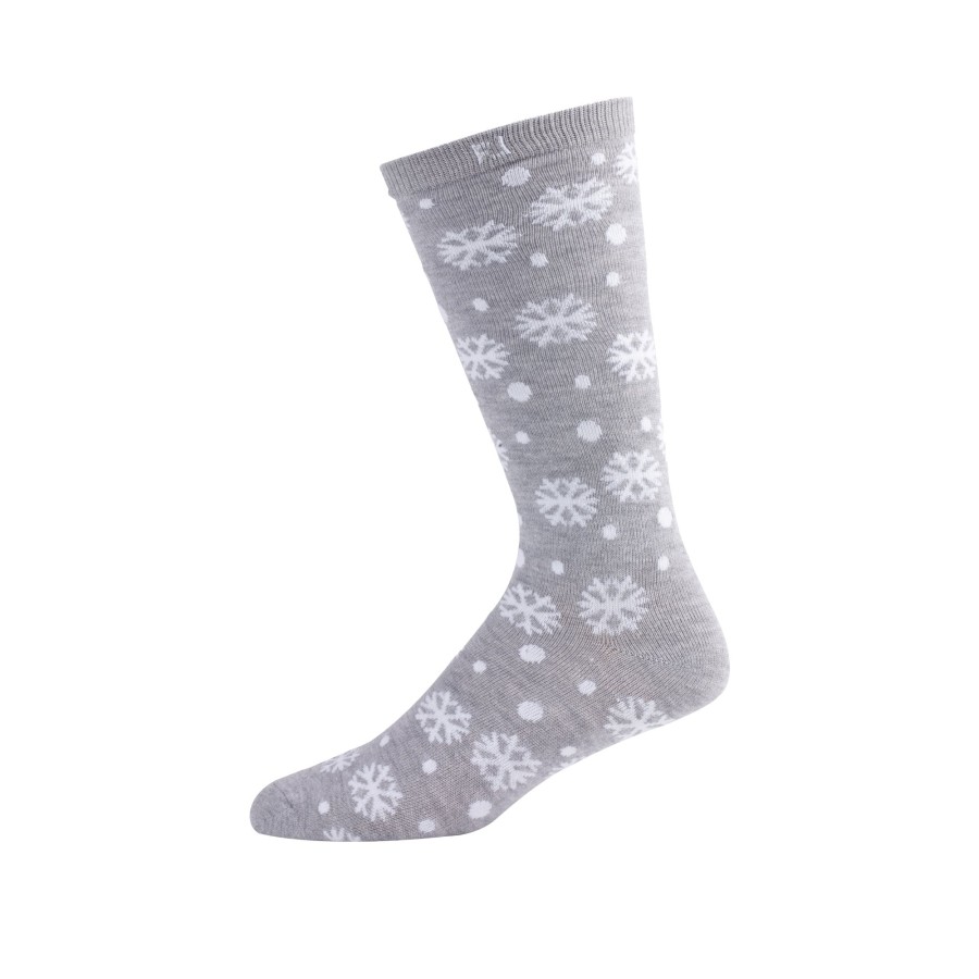 Herren FootJoy | Prodry Crew Weihnachts-Socken Grau / Schnee