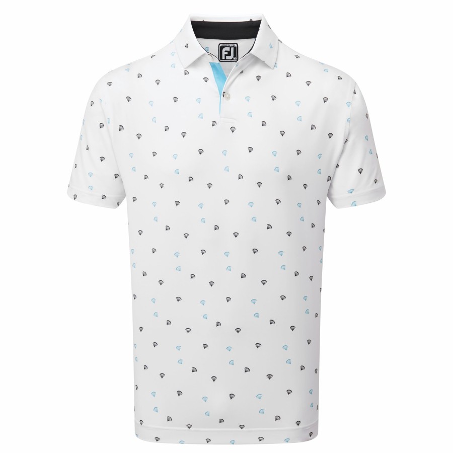 Herren FootJoy Shirts | Fallschirm Lisle Weis