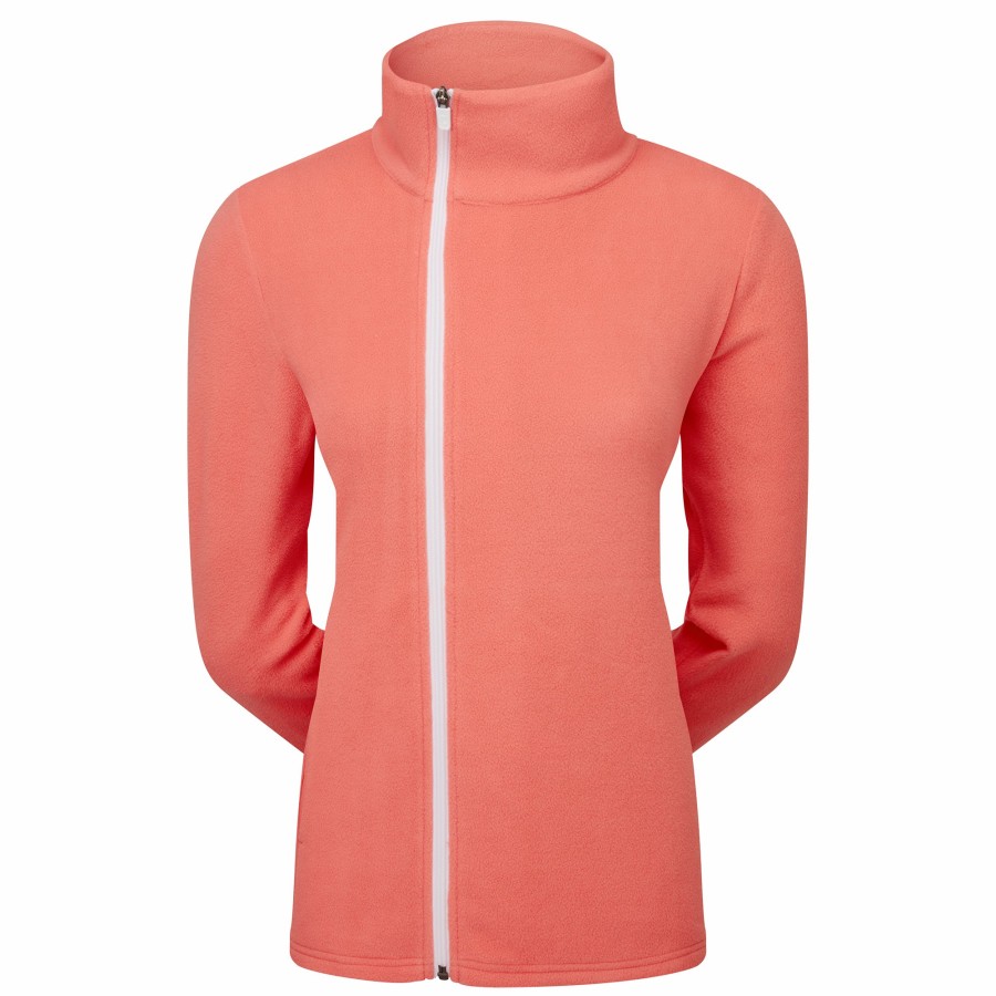 Damen FootJoy Base/Midlayer | Full-Zip Fleece Pulli Damen Pfirsich