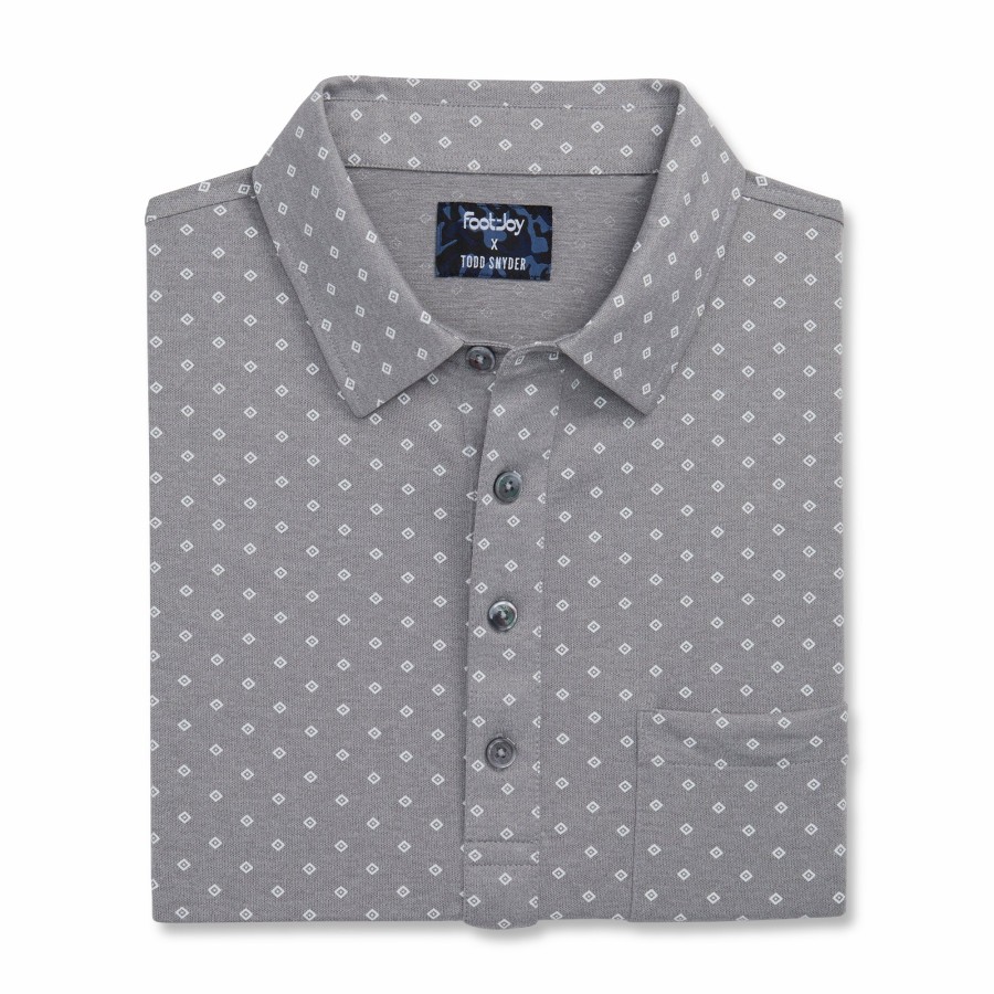 Herren FootJoy | Todd Snyder Diamond Deco Print Polo Heather Grau