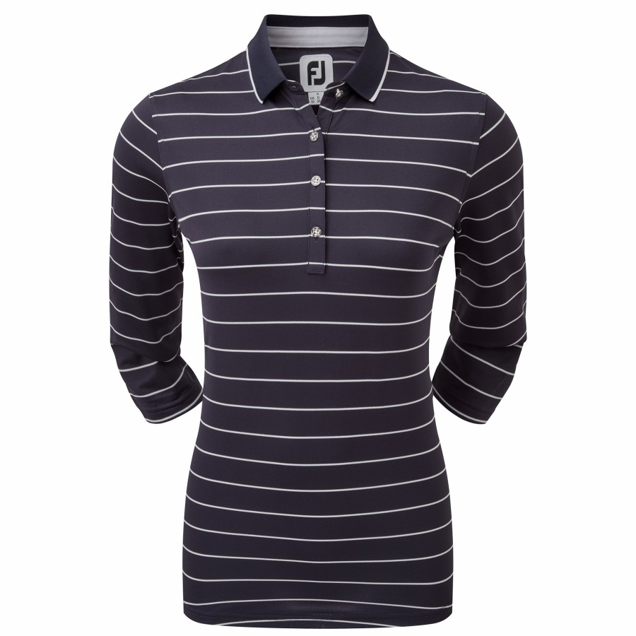 Damen FootJoy | 3/4-Arm-Pikee Marine