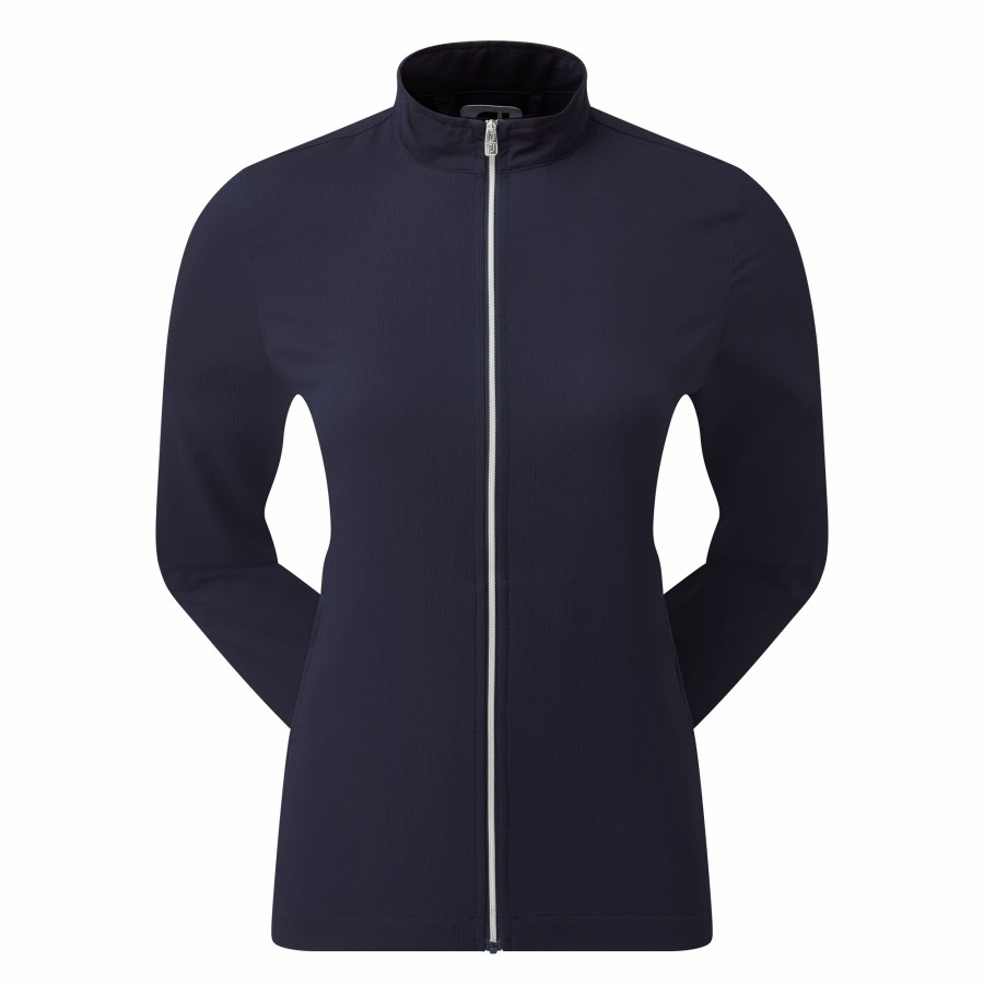 Damen FootJoy Uberbekleidung | Windjacke Weis / Navy Hahnentritt