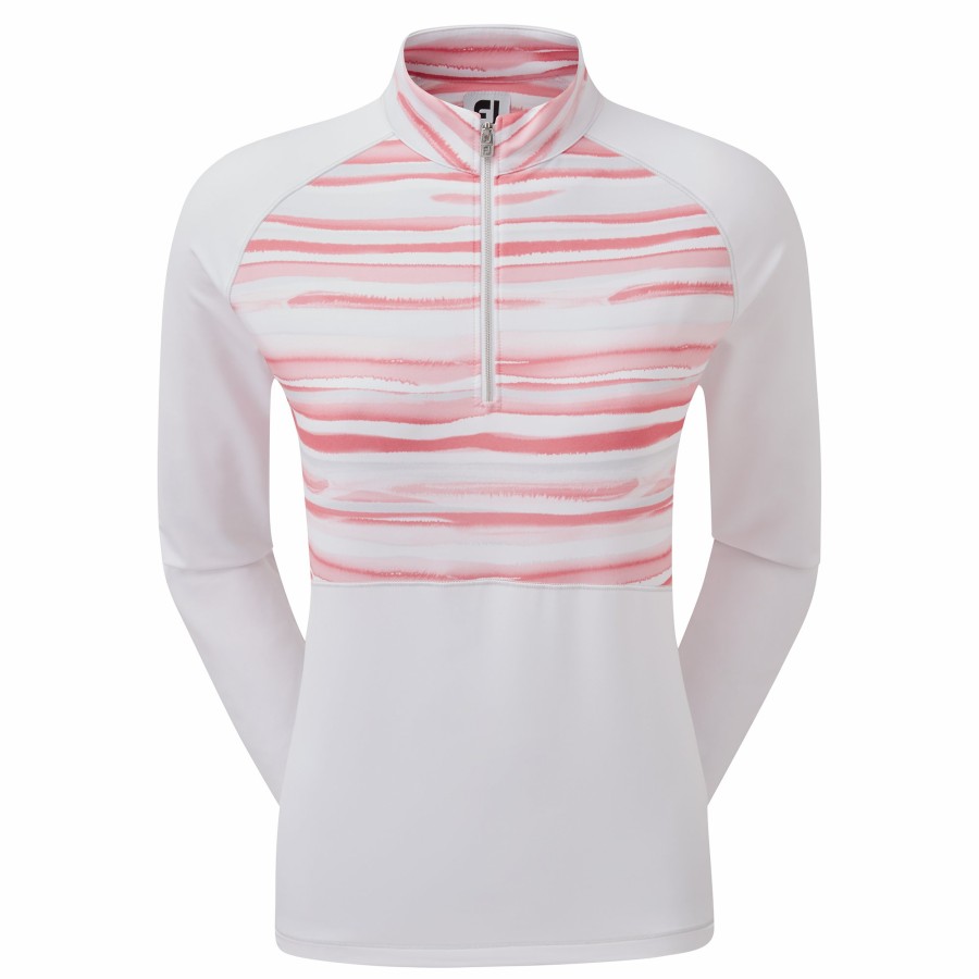 Damen FootJoy | Watercolour Midlayer Mit 1/2 Reisverschluss Weis