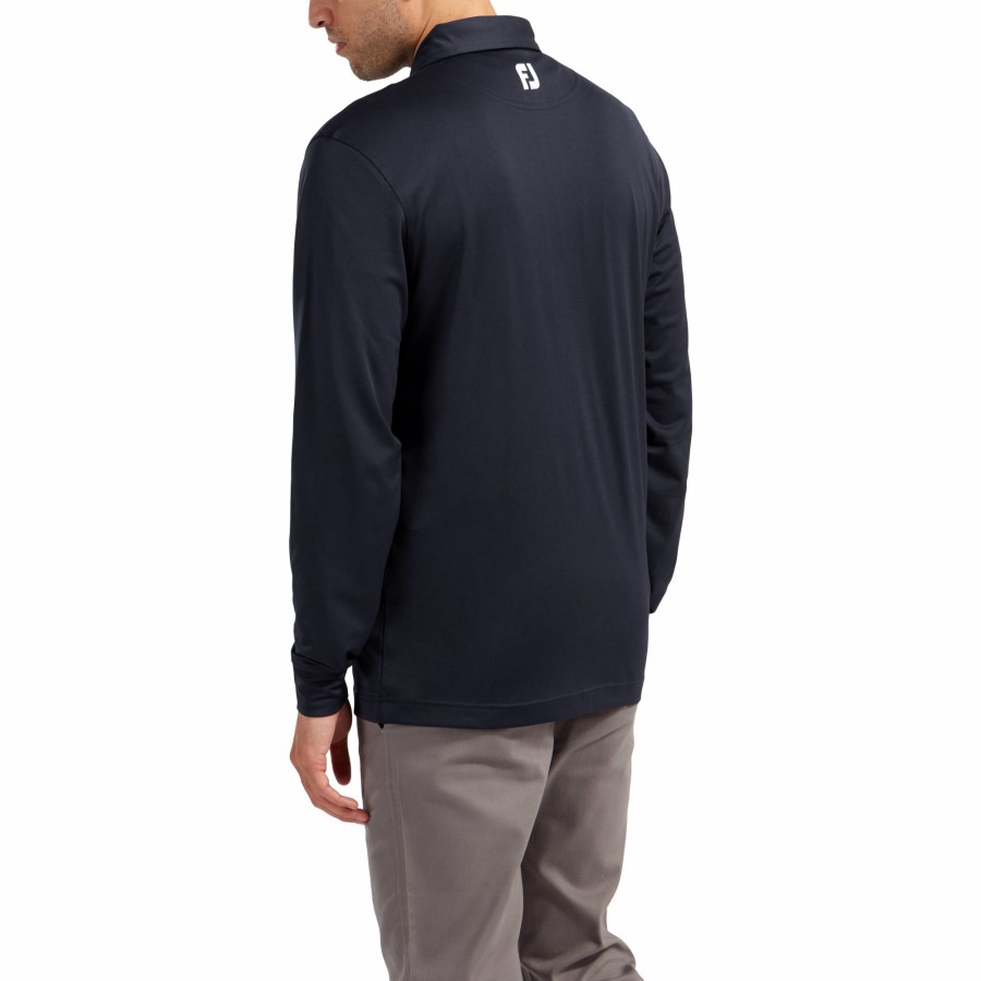 Herren FootJoy Shirts | Long Sleeve Thermocool Self Collar Marine