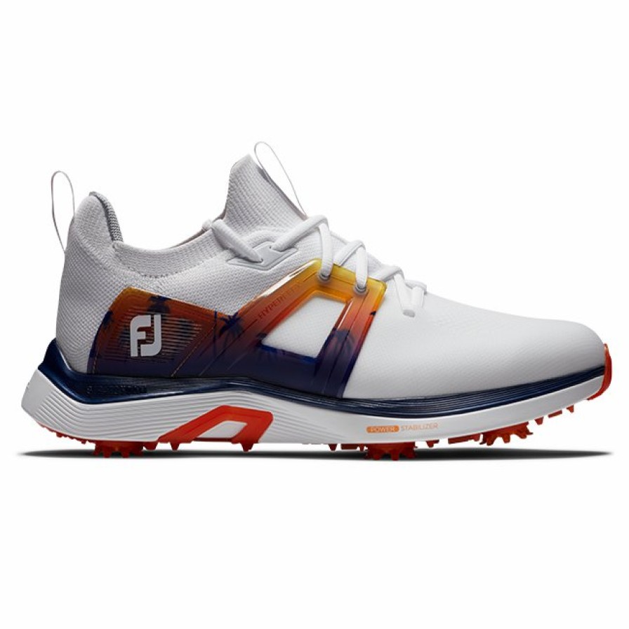 Herren FootJoy Schuhe Mit Spikes | Hyperflex Good Vibes Weis / Blau / Orange