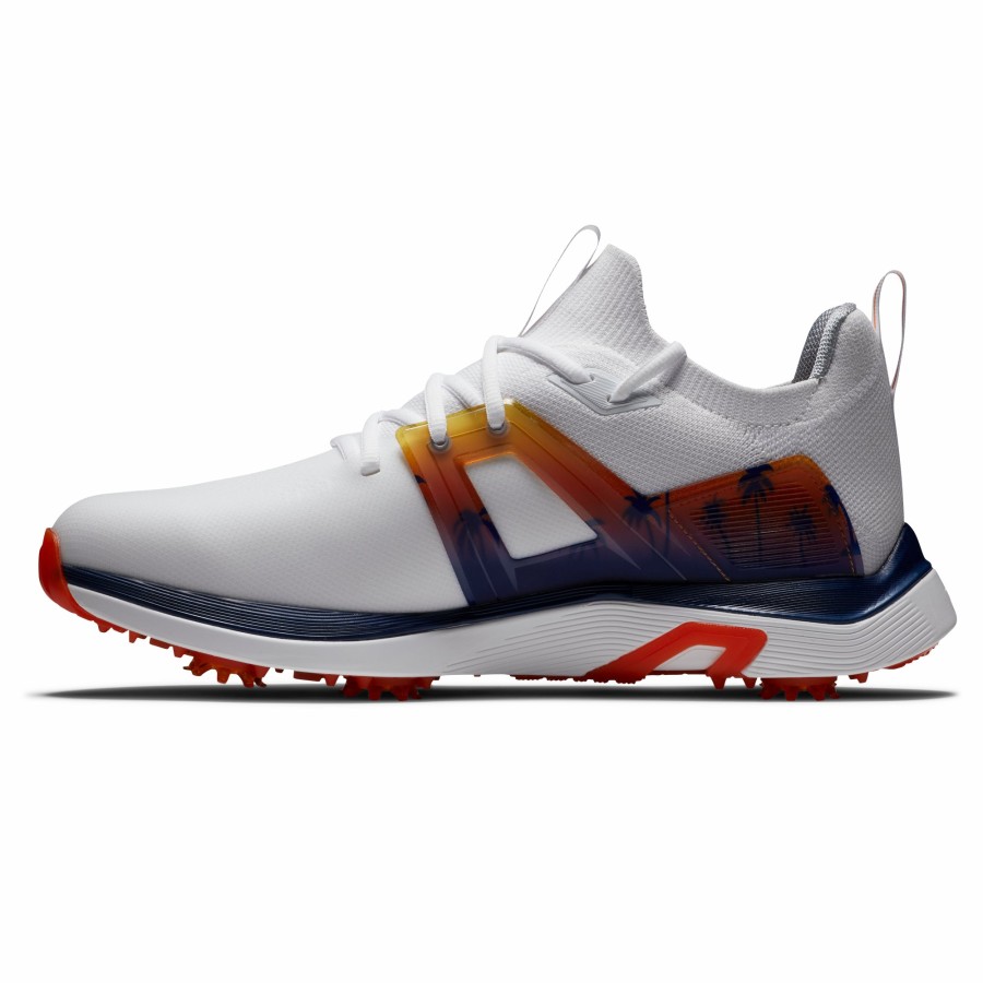 Herren FootJoy Schuhe Mit Spikes | Hyperflex Good Vibes Weis / Blau / Orange